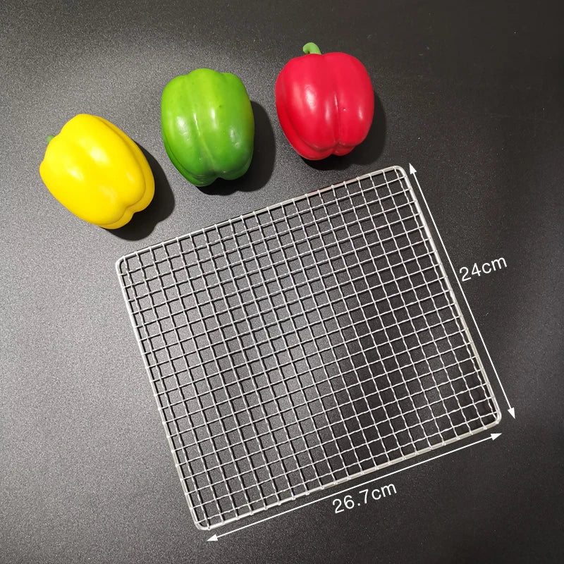 Stainless Steel 304 Food Grade 15-70CM Rectangle BBQ Barbecue Grill Wire Grid Mesh Net