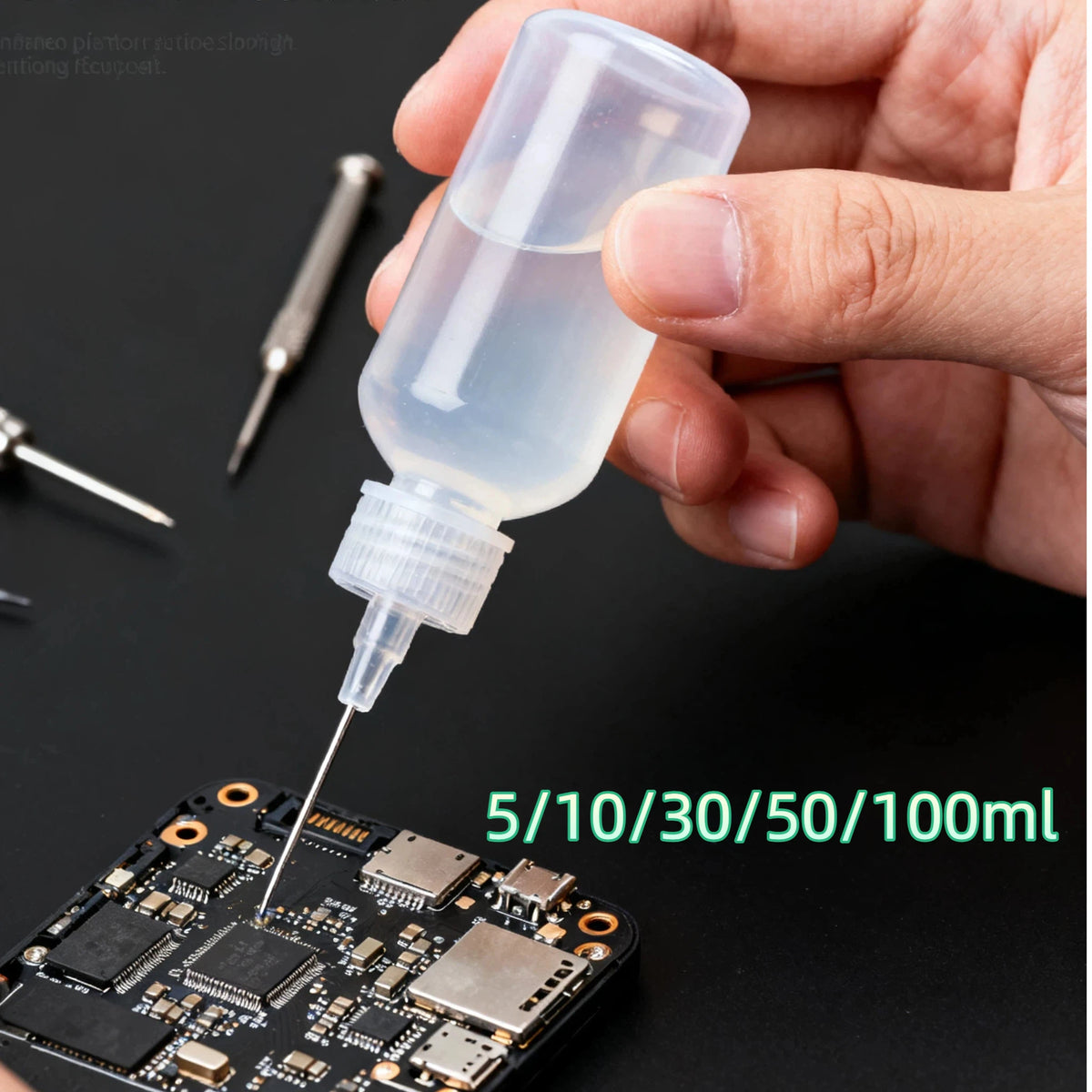100-5ML Needle Tip Glue Applicator Plastic Bottle Essential Oil Injection Pigment Bottle Mobile Phone Dropper Repair Tool
