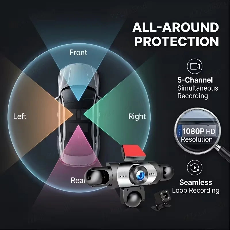 Multi-Lens Car Dash Camera – 4 or 5 Lenses