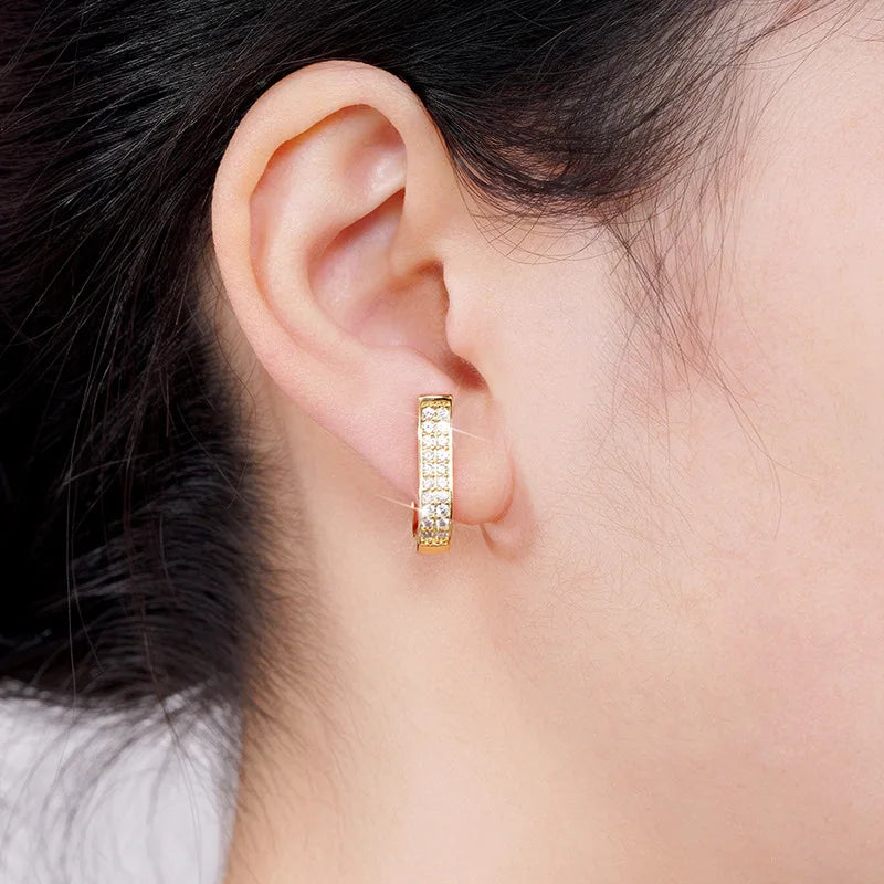 Huitan Unique Design Hoop Earrings Women Hollow Out Irregular Gold Color Earrings Wedding Engagement Party Luxury Trendy Jewelry