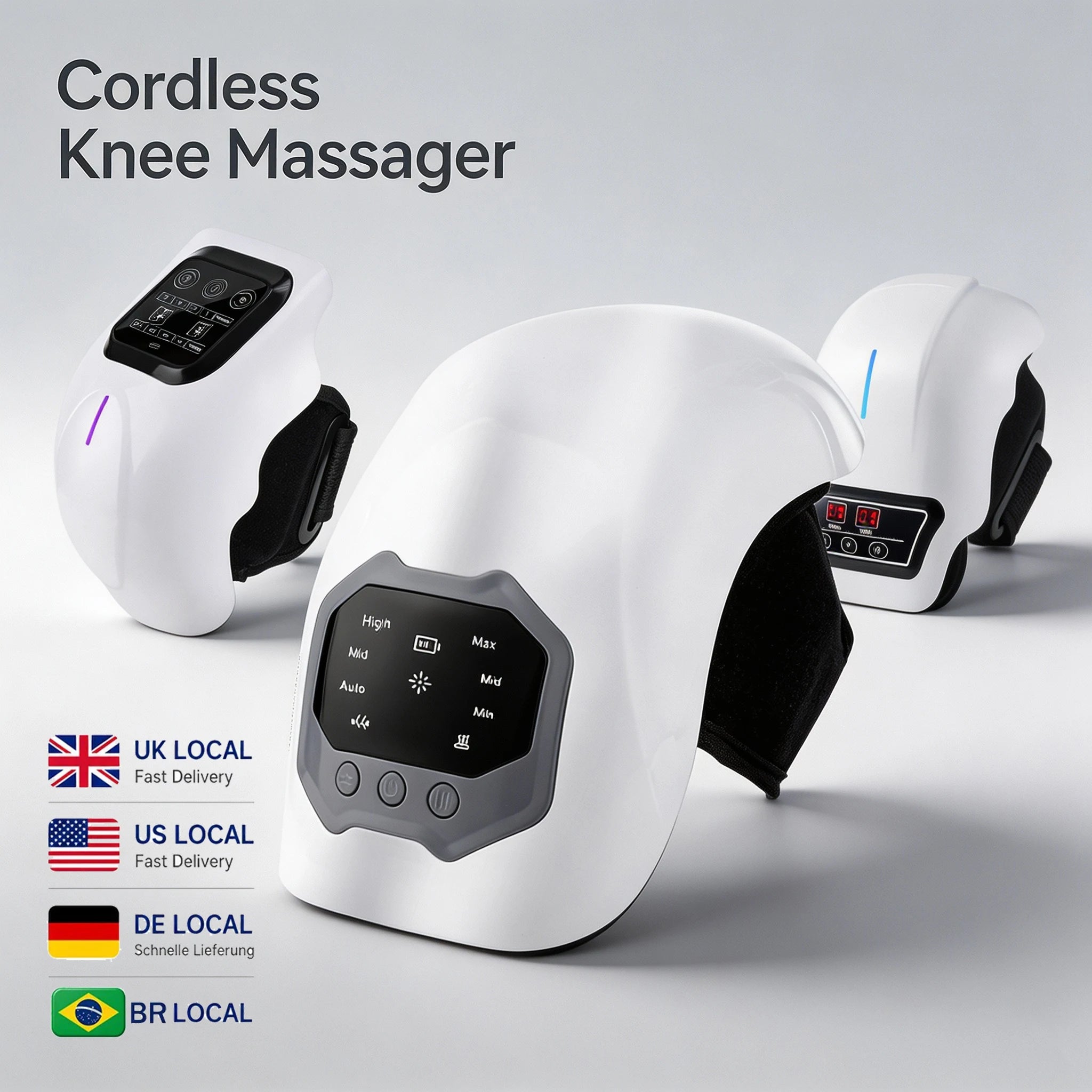 Heated Knee Massager With 4 Heat & Vibration Cordless Adjustable Wrap for Leg, Elbow & Shoulder Soothing Warmth Relaxes Muscles