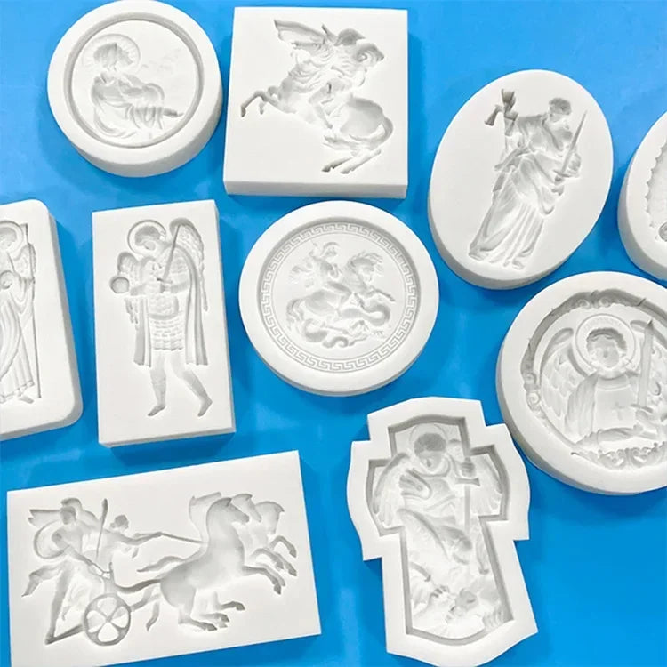 Angel Relief Pendant Silicone Mold Greek Wax Goddess Retro Cake Decoration Accessories Fondant Cake Mold Plaster Resin Molds
