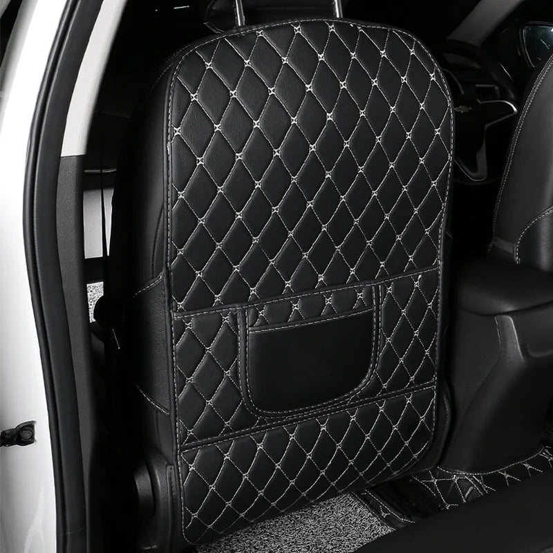 New PU Leather Car Anti-Kick Mats Auto Seat Back Protector Cover For Children Car Back Seat Anti-Dirty Pad Car  Accessories