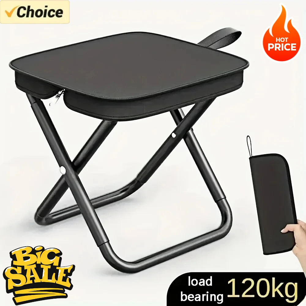 Portable Folding Stool Lightweight Camping Chair Foldable Seat Perfect for Fishing Hiking Travel Outdoor and Indoor Daily Use