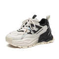 Dad's shoes, new white shoes, thick sole, height increasing gradient leather, casual and versatile women's shoes