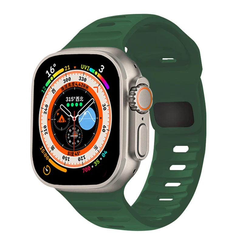 Silicone Strap For Apple Watch ultra2 Band 44mm 49mm 45mm 41-46-42mm 40mm sport correa bracelet iwatch Series 10 7 6 se 3 8 9 11