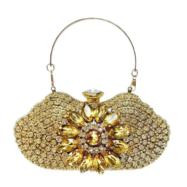 Luxury Diamond Encrusted Evening Clutch Women’s Rhinestone Sparkling Handbag Wedding Banquet Dinner Party Elegant Dress Purse