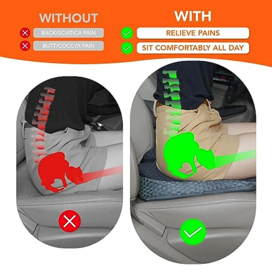 Car Seat Cushion, Comfort Memory Foam Car Cushions for Driving