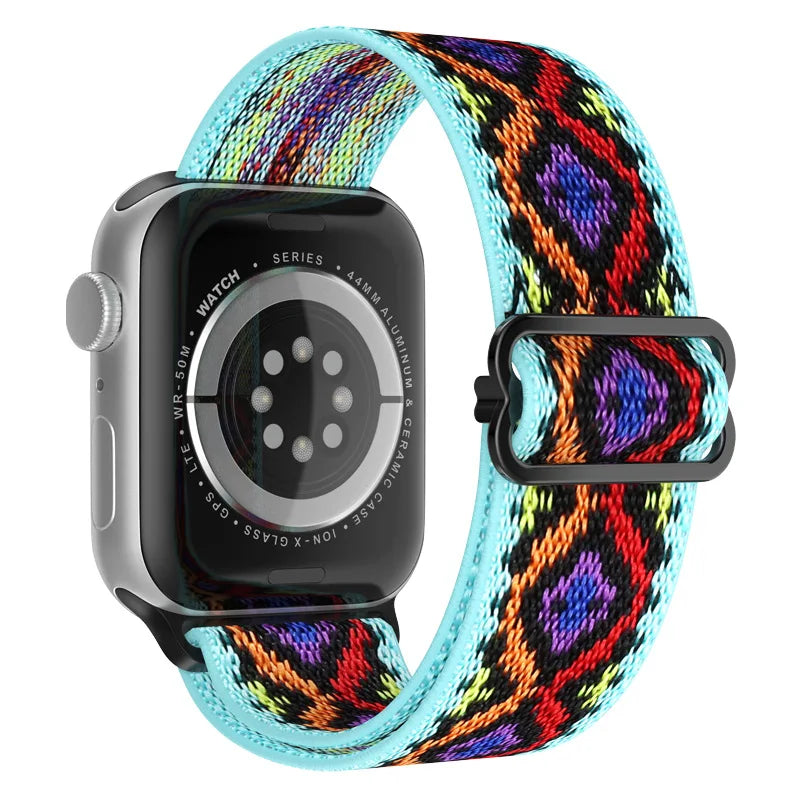 Scrunchie Strap for Apple watch Ultra 49mm band 45mm 44/46mm 41mm Adjustable Nylon Loop bracelet iWatch serie se 6 7 8 9 10 11