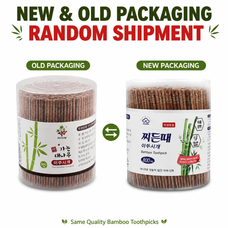 800pcs Disposable Toothpick Household Carbonized Bamboo Toothpick Eco-friendly Single Head Tooth Picks  For Home Dining Hotel