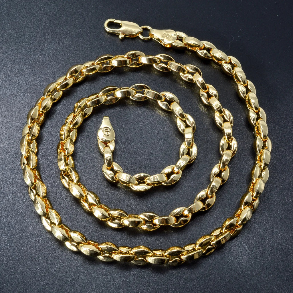 Dubai 18k Gold-plated Women's Necklace Irregularly Interwoven 0.2 Inch Wide Hip-hop Punk Party Wedding Accessory Gifts