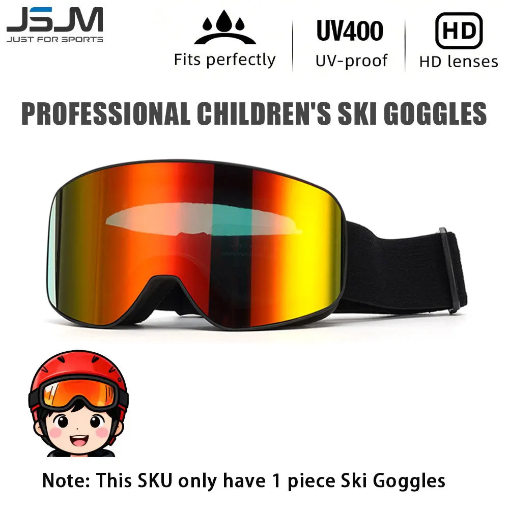 New Children Kids Skiing Goggles 4-15 years old Professional Anti-fog Child Snowboard Goggles UV400 Kids Ski Mask Glasses