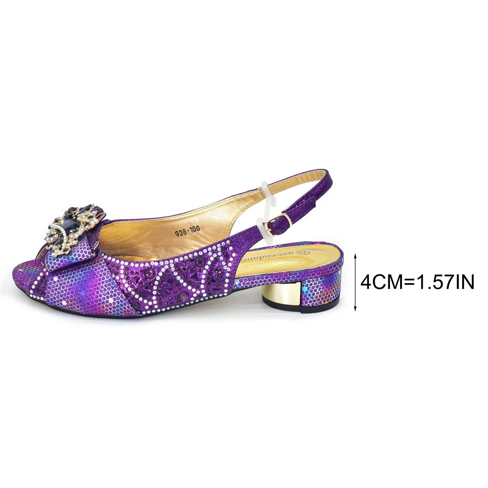 New Arrival Peep-Toe Heels & Long Small Bag Set Nigerian Party Shoes and Bag –Comfortable Women's Shoes for Elegant Events