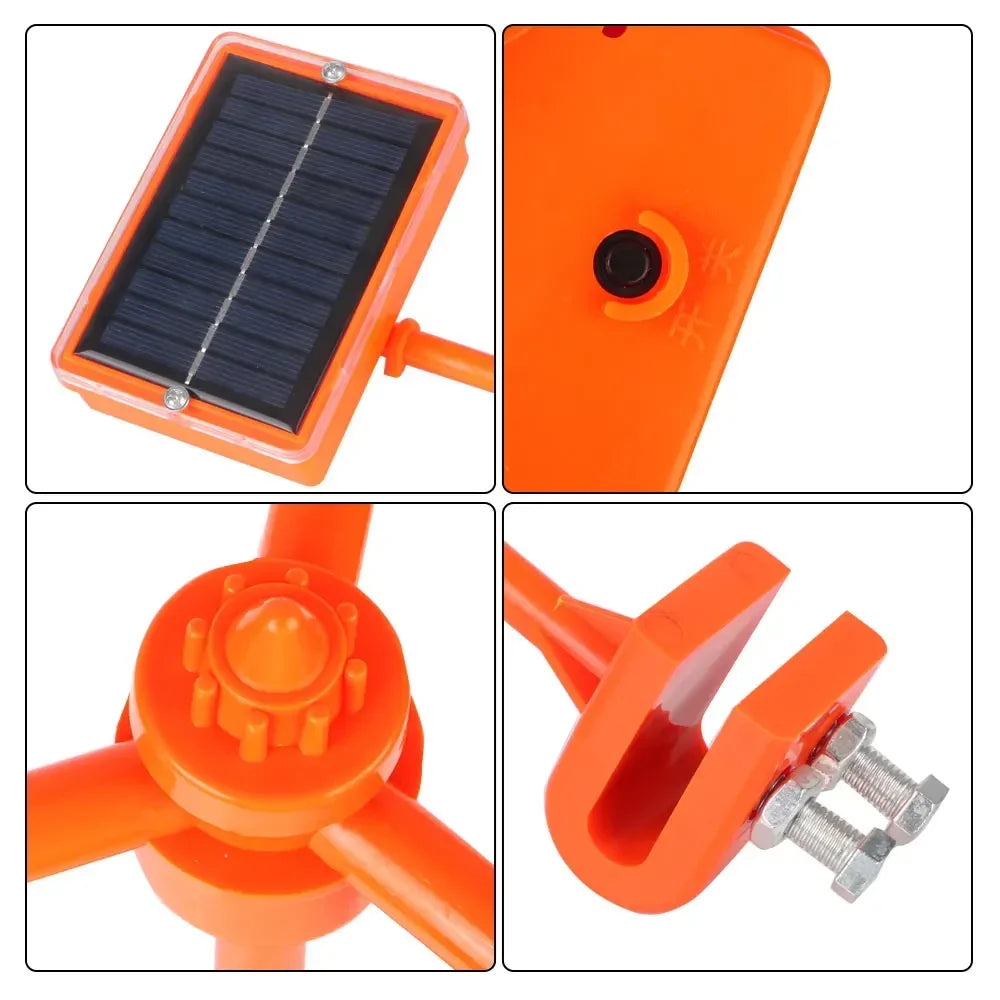 Automatic Bird Repeller Solar Wind Powered 360° Rotation with Reflective Sound Scare Deterrents for Garden Farm Yard Outdoor