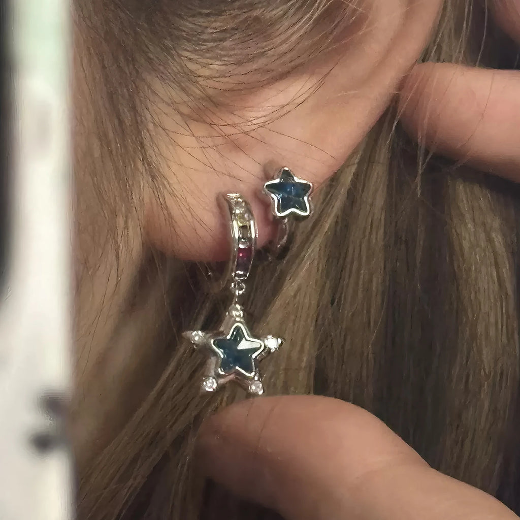 925 Sterling Silver Star Earring for Women Girl Personal Originality Trend Hip Hop Neutral Jewelry Gift Dropshipping