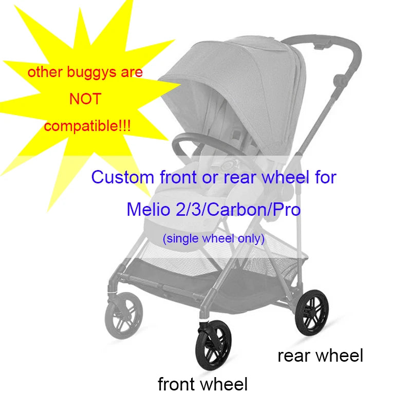 ONLY Melio 17CM Front Or Rear Wheel For Cybex Melio 2/3/Carbon/Pro Series Buggy Accessories Other Stroller Are NOT Compatible!!!