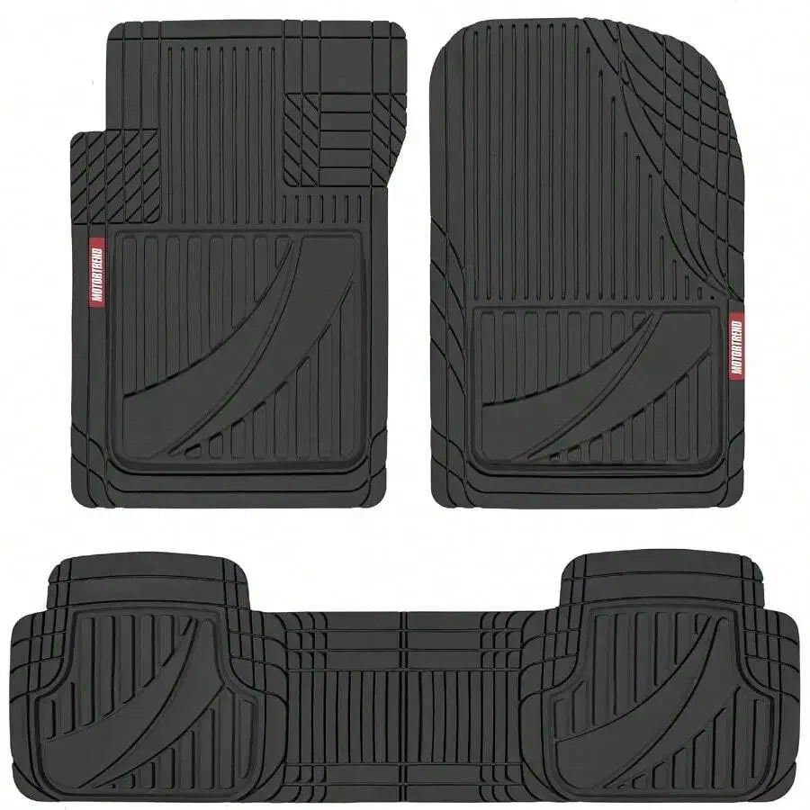 Advanced Black Rubber Car Floor Mats Heavy Duty Trim To Fit All Weather Floor Mats For Cars Truck SUV Automotive Car Interior