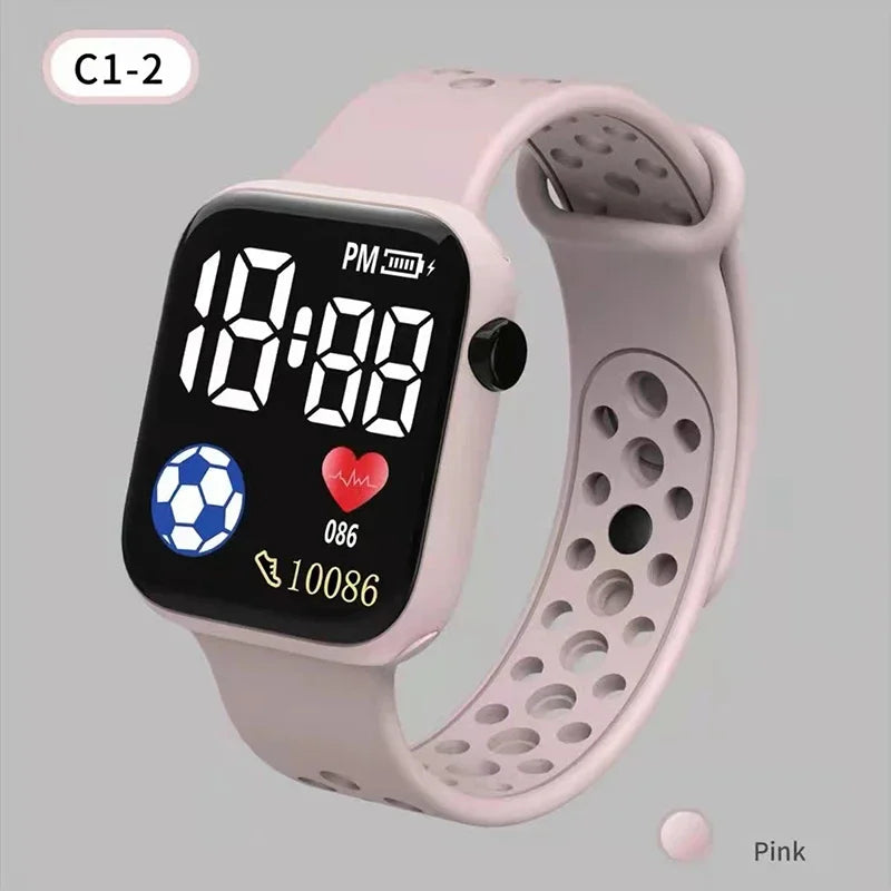NEW LED Digital Watch For Kids Boys Girls Football Sports Watches Silicone Digital Watch Casual Childrens Electronic Wristwatch