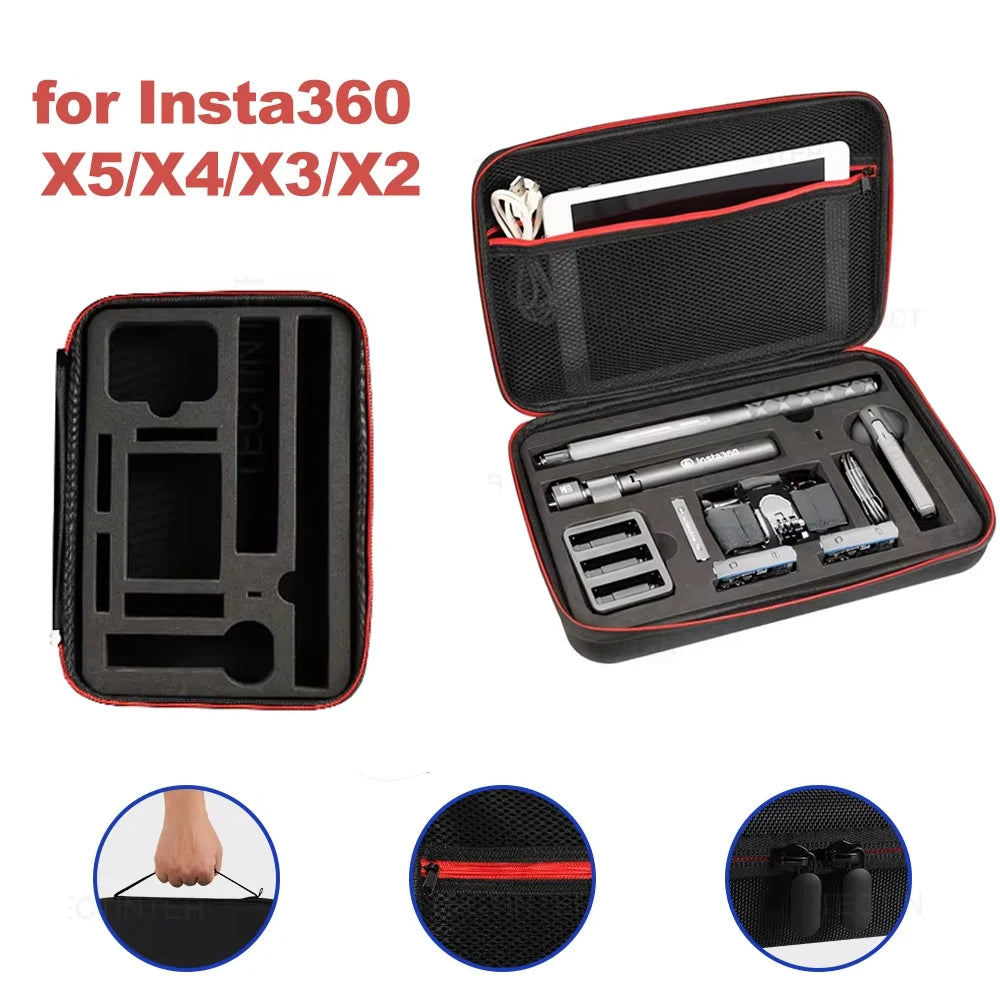 Box for Insta360 X5 X4 X3 X2 Protective Storage Bag Travel Protable Carrying Case For Insta360 X4 Action Camera Accessories
