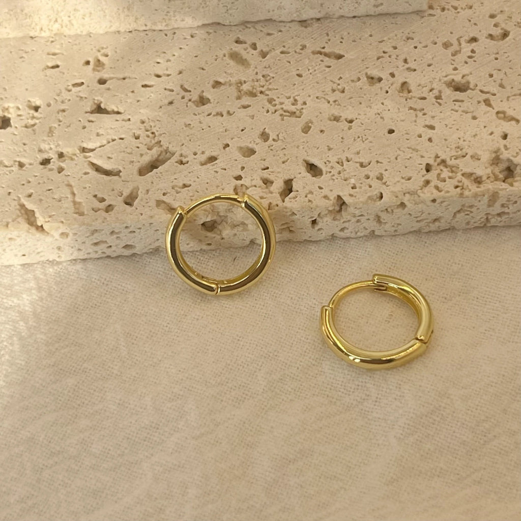 6-15mm Stainless Steel Earring Minimalist Classic Round Gold Color Earring for Women Men Tiny Huggie Hoop Rock  Jewelry Gift