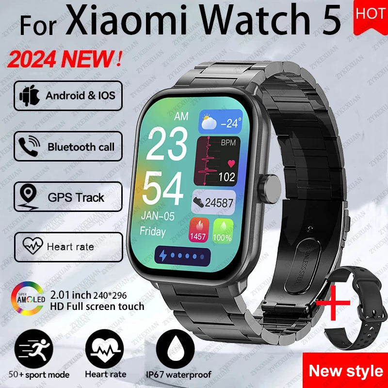 Watch 5 Global Version Smartwatches Men Women HD AMOLED Screen Heart Rate Waterproof Bluetooth Call GPS Track Sports Smart Watch