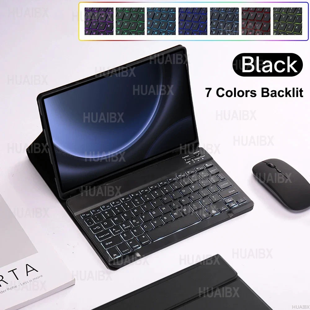 For Samsung Galaxy Tab S9 FE 10.9 Inch Case, Detachable Keyboard for Samsung Tab S9 FE SM-X510/X516B