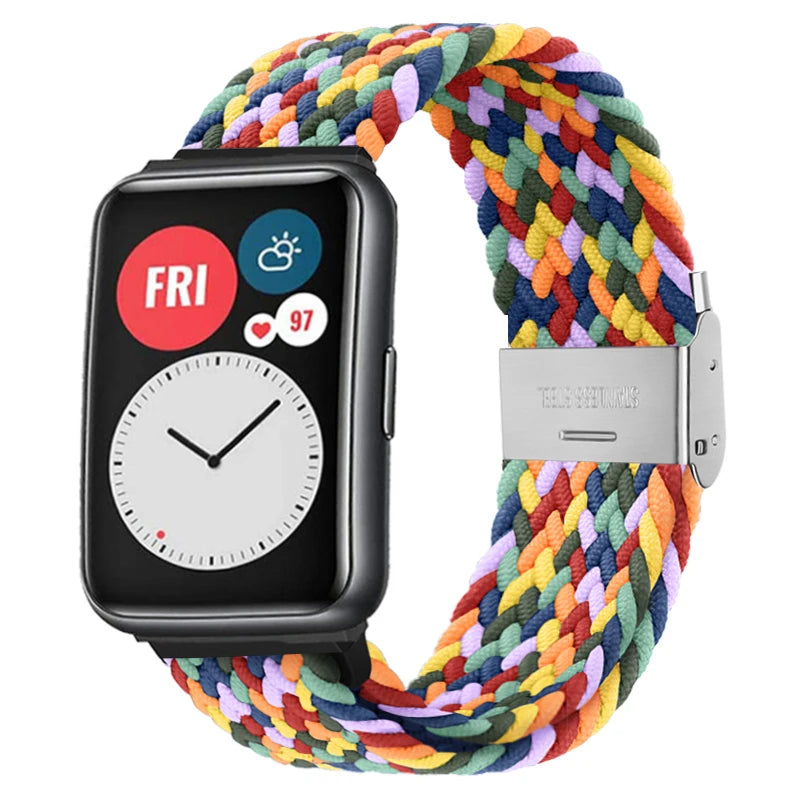 Nylon Braided Watch Strap for Huawei Watch Fit 3 Elastic Loop for Huawei Watch Fit 2 1Adjustable Band Bracelet Metal Connector
