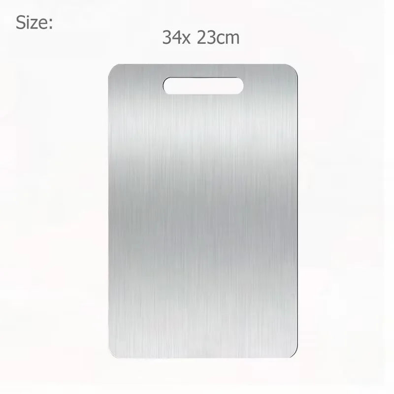 WXCOO Chopping Board Stainless Steel Double Sided Thickened Kneading Dough Board Kitchen Household Fruit Cutting Block