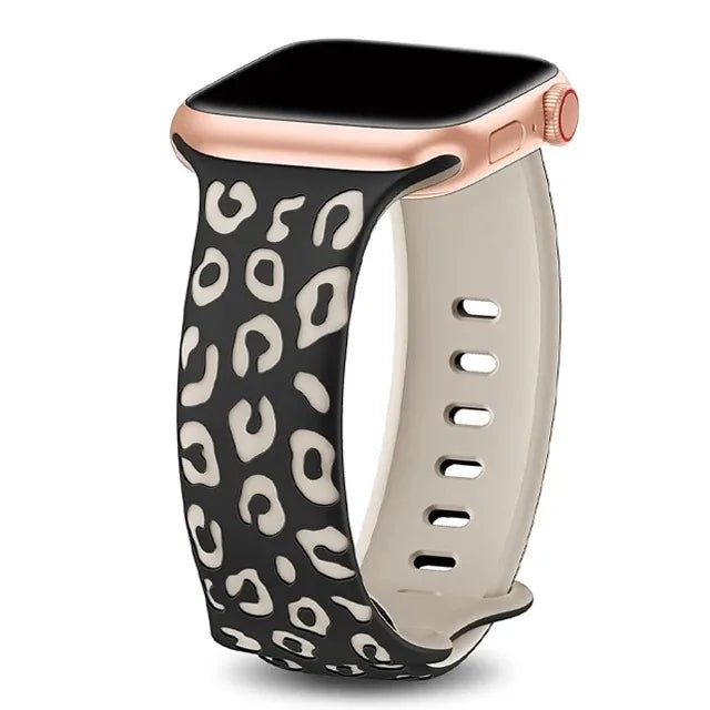 For Apple Watch Bands 40mm 44mm 42mm 45mm 41mm 49mm 46mm Engraved Silicone Bracelets Correa Series 8 9 SE ultra 2 3 10 11 Strap