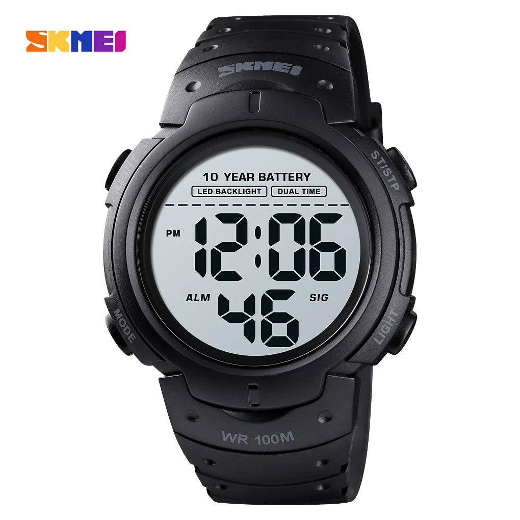 SKMEI 1560 Sport Electronics Watch for Men 100M Waterproof LED Display Digital Mens Wristwatches Stopwatch Military Reloj Hombre