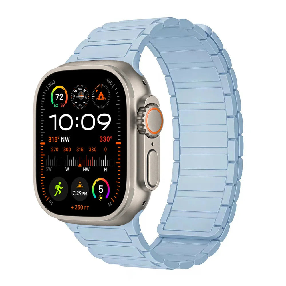 Magnetic Strap for Apple Watch Band 45mm 44 mm 40mm 46mm 41mm 42mm 38 Silicone Bracelet iWatch Series 8 7 6 Se 9 10 Ultra 2 49mm