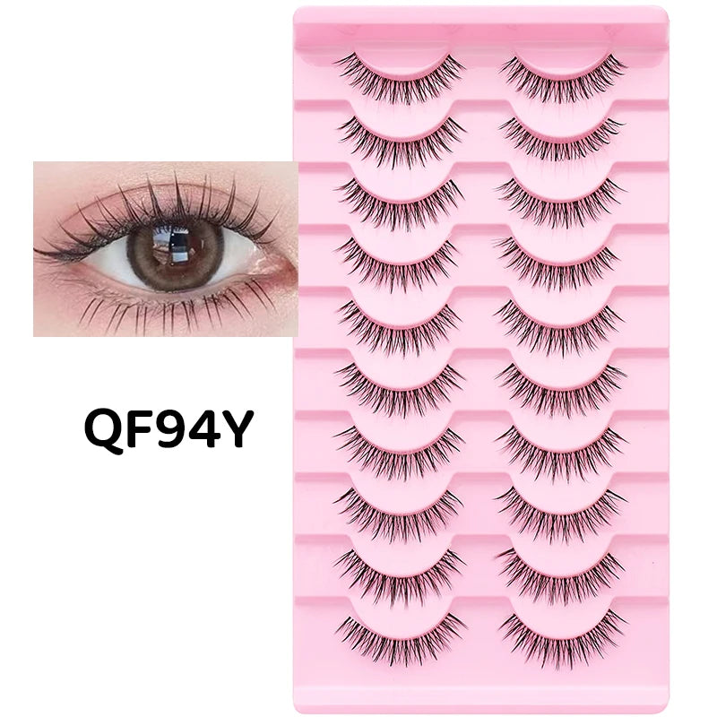 10 Pairs Natural Lashes Manga Full Strip Lashes Makeup Bulk Wholesale Dropshipping Eyelash Extension Lashes Anime False Eyelash