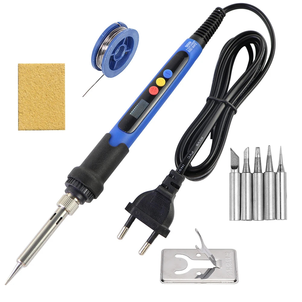 60W 80W Electric Soldering Iron LCD Digital Display Adjustable Temperature Welding Repair Tools 220V / 110V Solder Wire Tips