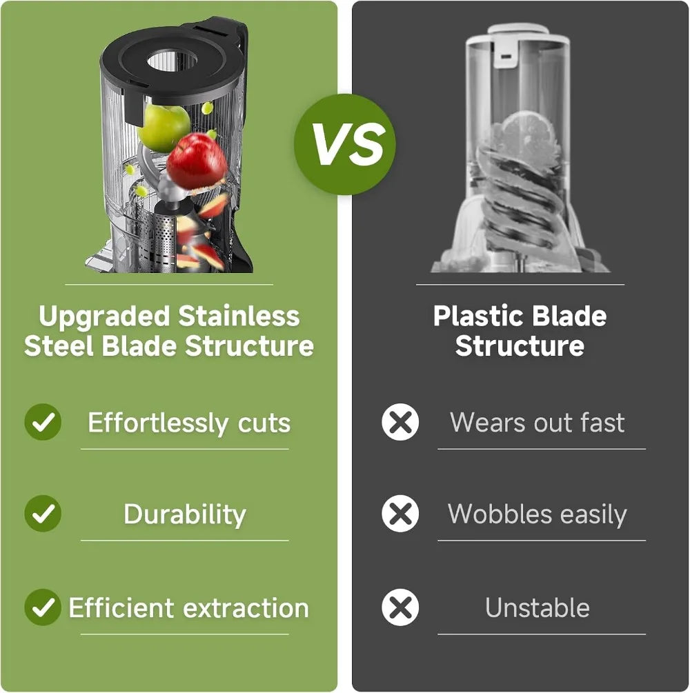 5.4" Wide Chute Cold Press Juicer, Auto-Cutting, 60RPM Slow Masticating, High Juice Yield, Easy Clean