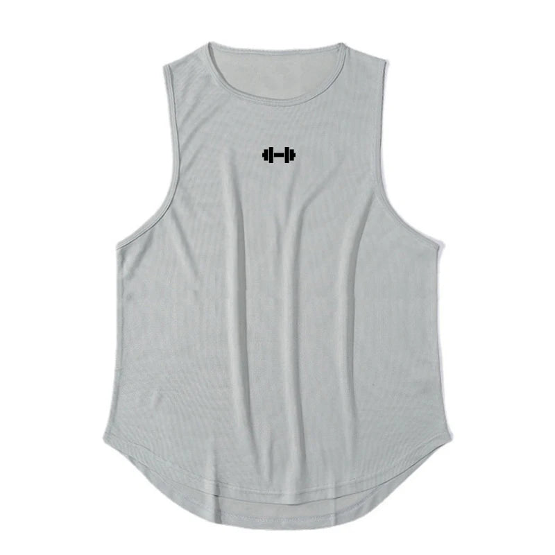 Summer Tank Top Mens Gym Fitness Training Clothing Quick Dry Silm Fit Bodybuilding Sleeveless Shirts Men Fashion Basketball Vest