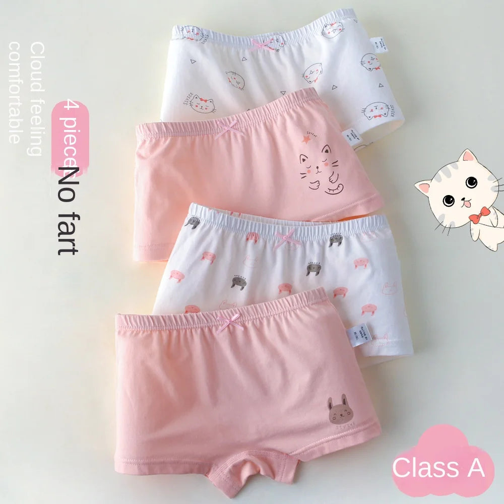 3-8 year old children's underwear women's pure cotton children's cartoon boxer