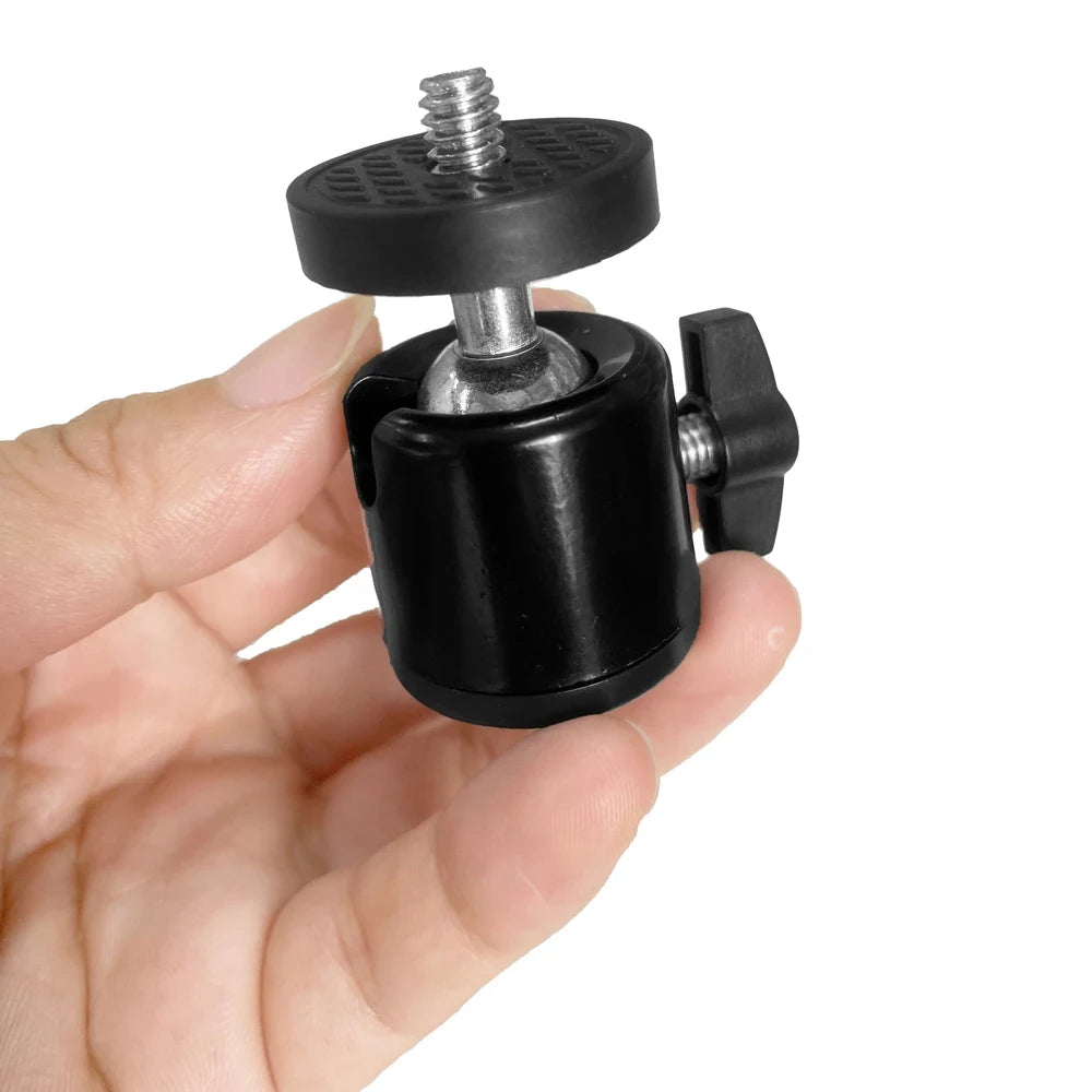 Aluminum Alloy 360° Rotatable Mini Ball Head with 1/4" Screw for DSLR Camera Tripod Phone Mount Vlog Photography