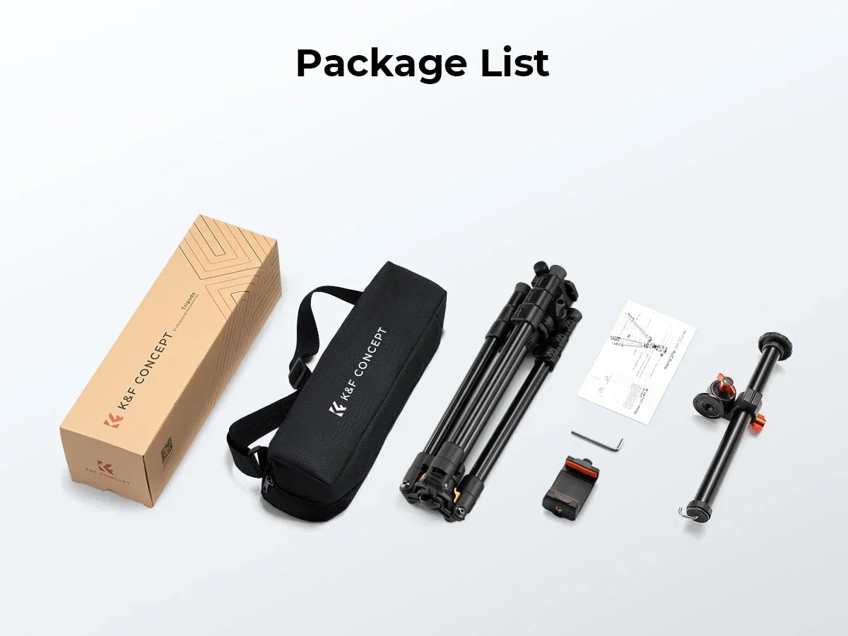 K&F CONCEPT Camera Tripod Rotatable 76.7 inch Multi-Angle Center Column Lightweight Travel DSLR 8kg/17.6lbs Load BallHead Tripod