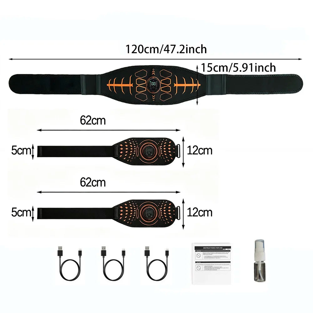 Smart Fitness Belt Abs Trainer USB Charge Body Arm Massage Workout For Men And Women