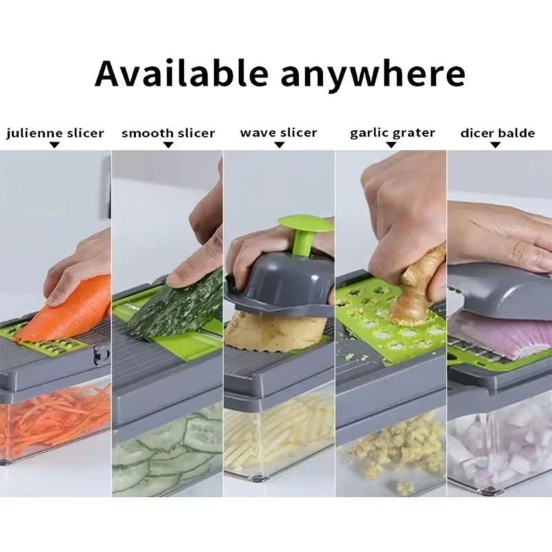 Multifunctional Vegetable Chopper Handle Food Grate Food Chopper Vegetable Slicer Dicer Cut 14/16 in 1 Kitchen Items