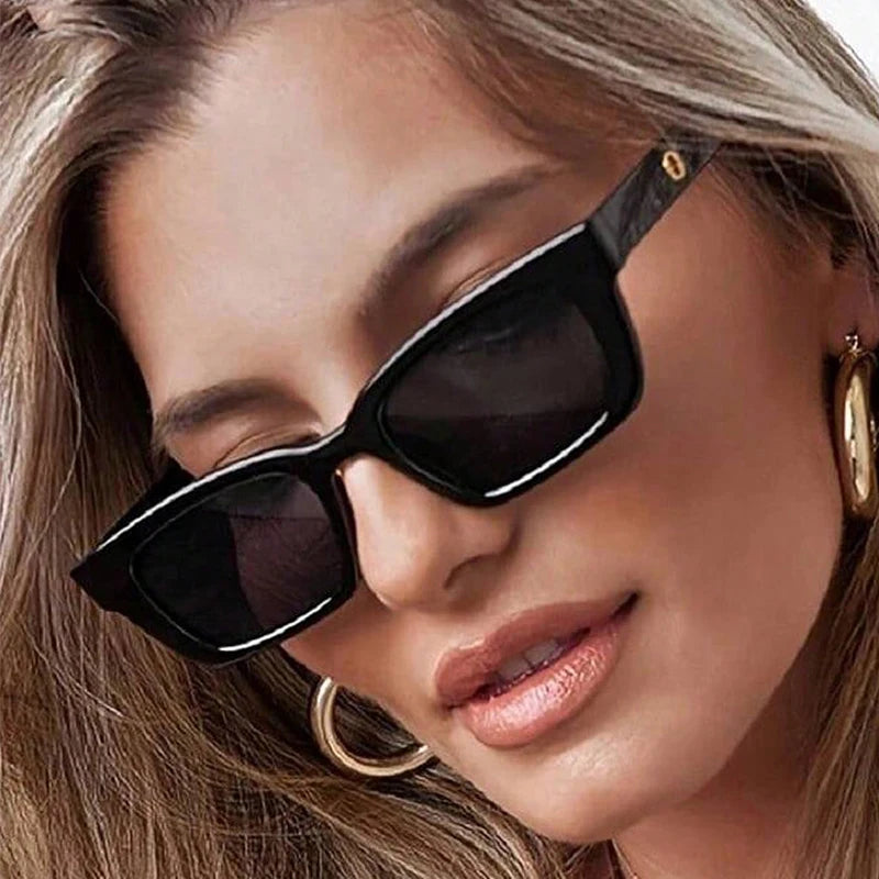 2024 New Women Rectangle Vintage Sunglasses Brand Designer Retro Points Sun Glasses Female Lady Eyeglass Cat Eye Driver Goggles
