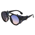 Retro Sunglasses Men Women Leather Round Glasses Vintage Goggles Anti Wind Outdoors Sports Sun Glasses UV400