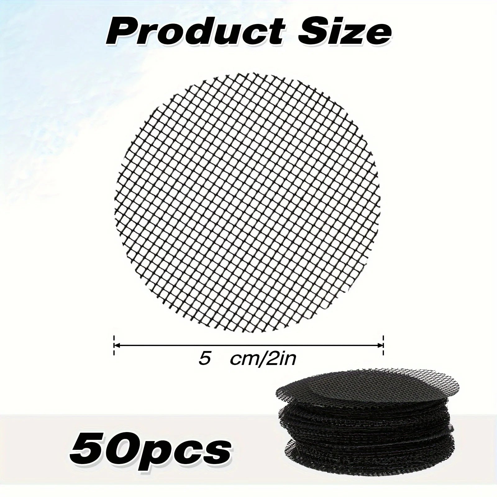 50PCS Flowerpot Gasket Ceramic Black Leakproof Soil Super Large Diameter Breathable Insect-Proof Plastic Circular Mesh Pad