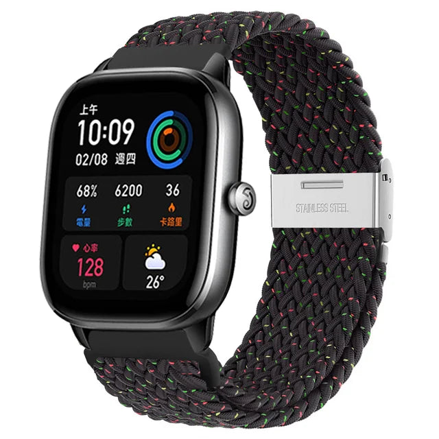 20mm 22mm Braided solo loop For Amazfit GTS 4/2/2e/GTS2 Mini/GTR 4/2/2e/3/Pro 47mm stratos Bracelet Watch band Amazfit bip strap