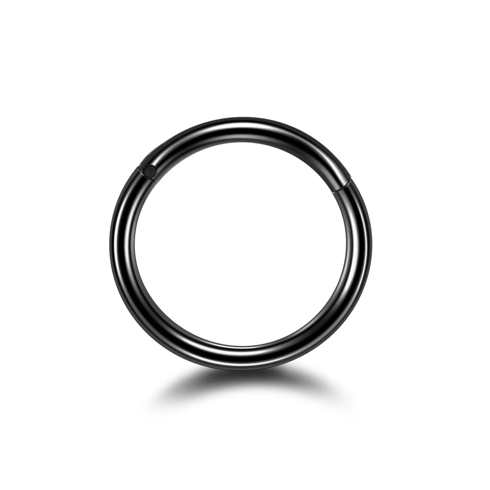 1PC 12G-20G Septum Piercing Surgical Steel Clicker Hinged Segment Ring Goth Nose Hoop Earrings Lip Ear Cartilage Helix Piercings