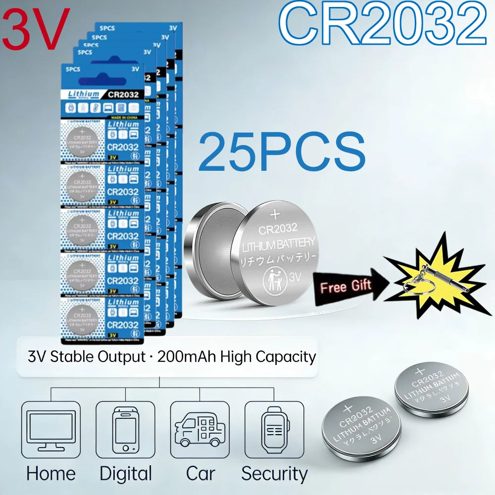 2-30PCS 3V 200mAh CR2032 Lithium Battery CR 2032 DL2032 ECR2032 For Watch Toy Calculator Car Key Remote Control Button Cells
