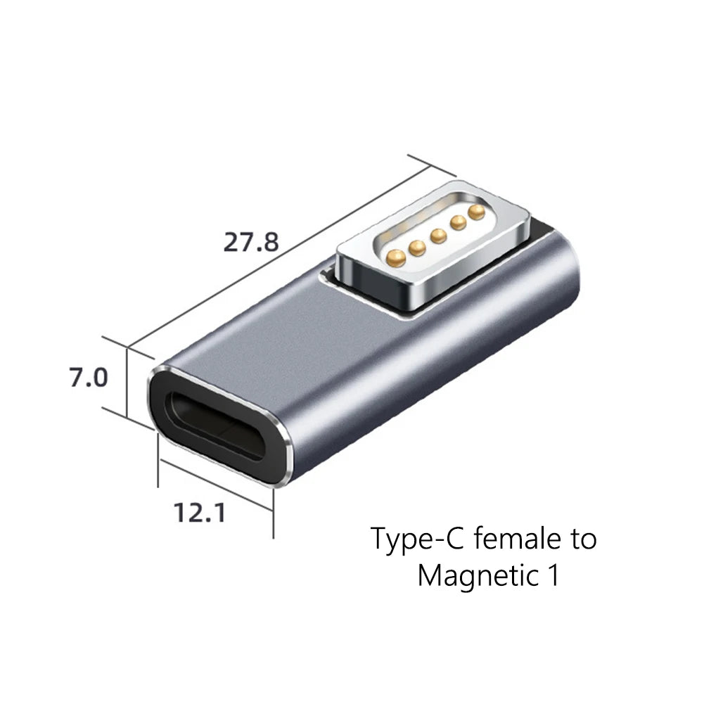Type C Magnetic USB PD Adapter Connector For Type-C Female to Magnetic 2 USB C Female Magnet Plug Converter for MacBook Air/Pro