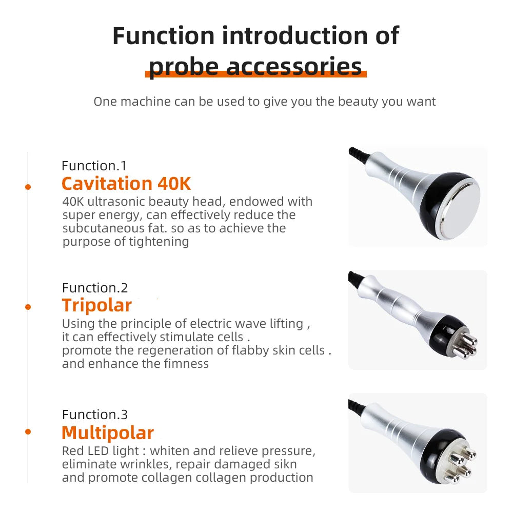 3 In 1 40k Cavitation Body Sculpting Machine Portable Fat Burning Machine for Busy Professionals At-Home Fat Burning Device