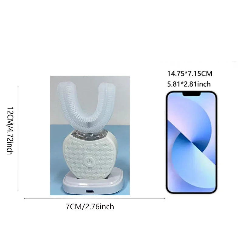 U-Shaped Ultrasonic Toothbrush With 3 Modes, 360° Ultrasonic Technology, Adult Silicone Electric Toothbrush For Automatic Teeth Whitening, Oral Care Device.