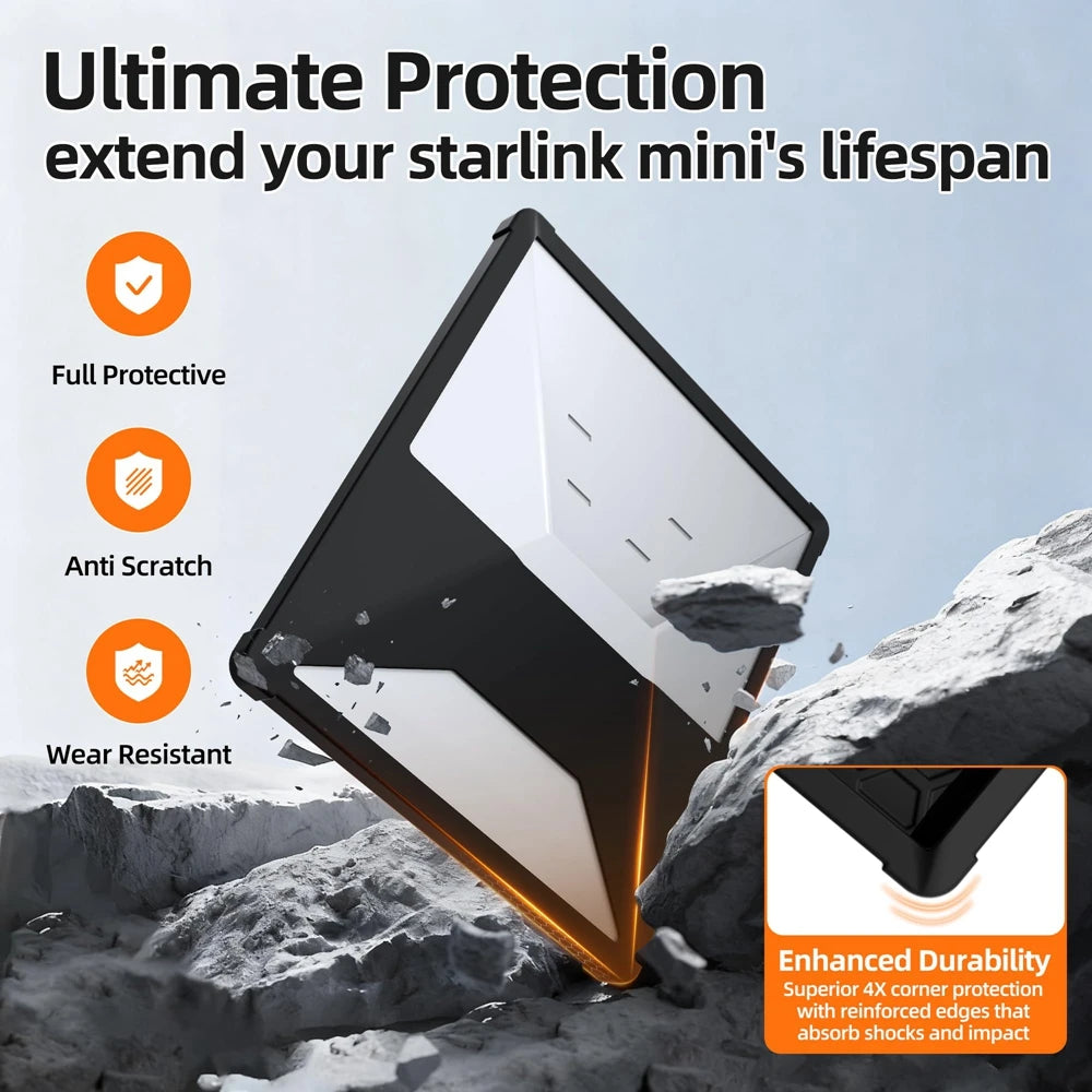 Silicone Protective Cover Hexagonal Heat Dissipation For Starlink Mini Accessories Shock-Absorbing Dustproof Waterproof Cover